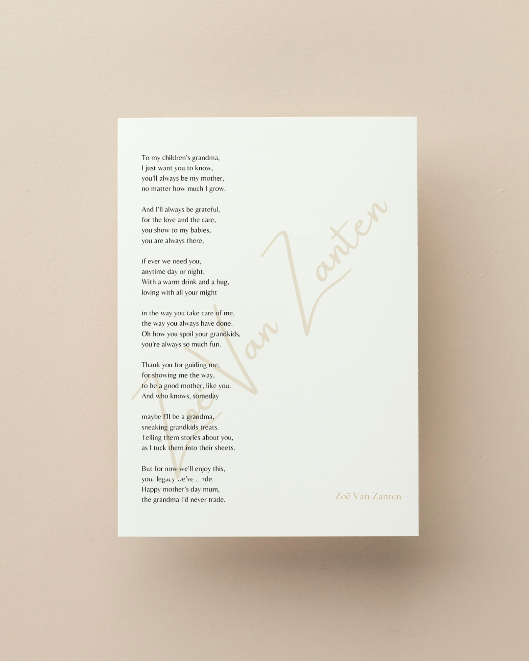 "My children's grandma" card