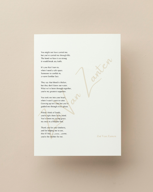 "Bound by water" card