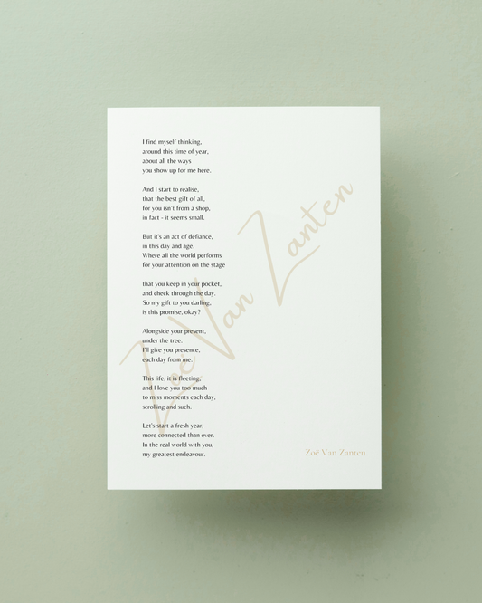 "Christmas Presence" card